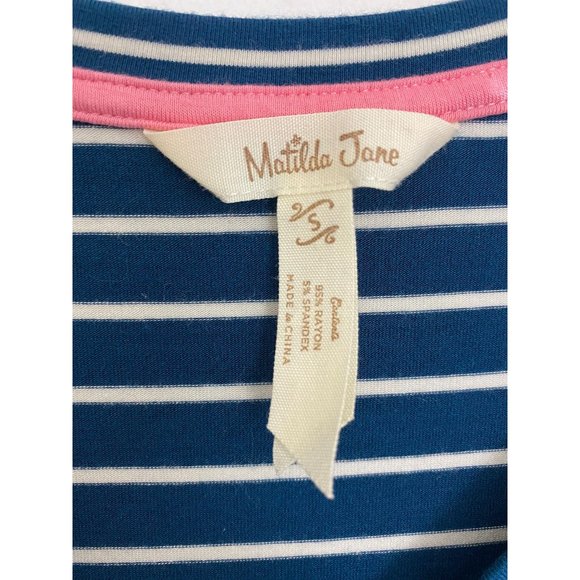 Matilda Jane Women’s Blue & White Stripe Set Sail Maxi Dress Shirt Dress Small - Picture 8 of 9